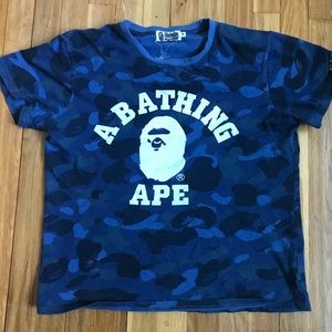 royal blue bape shirt